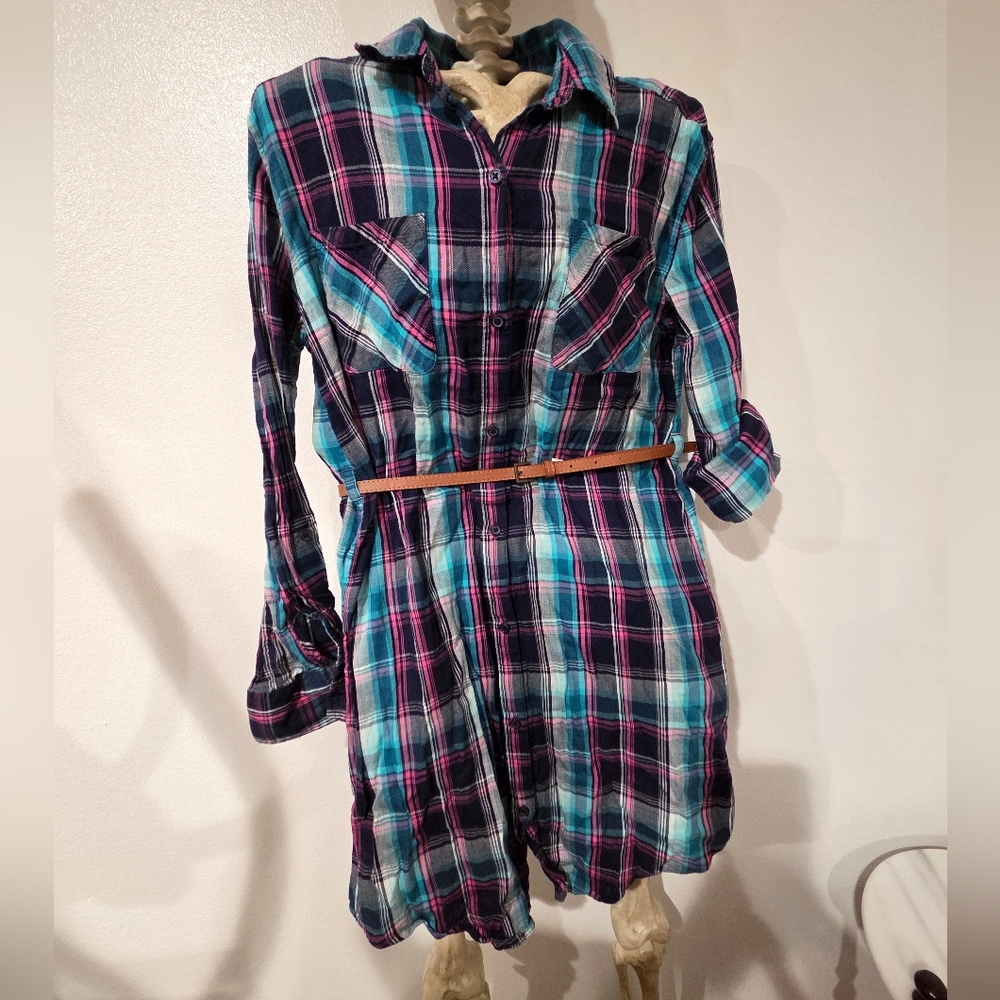 Mudd Plaid Dress With Belt
